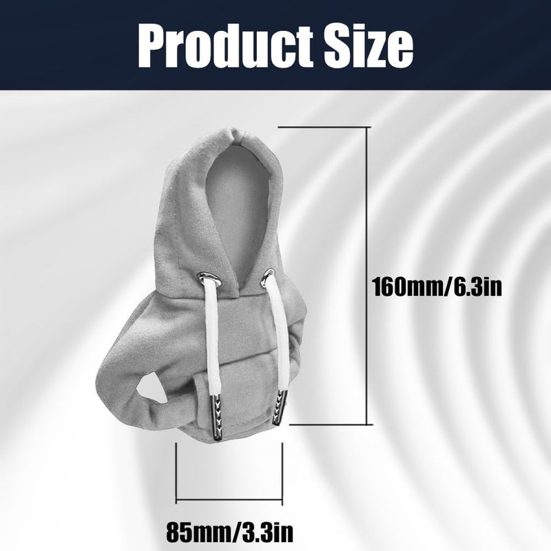 Lecctso Car Shift Knob Hoodie, Fashionable Sweater Hoodie Auto Gear Shift Knob Protector, Universal Car Interior Accessories Funny Car Shift Knob Cover for Car Truck SUV (Grey) - Image 2